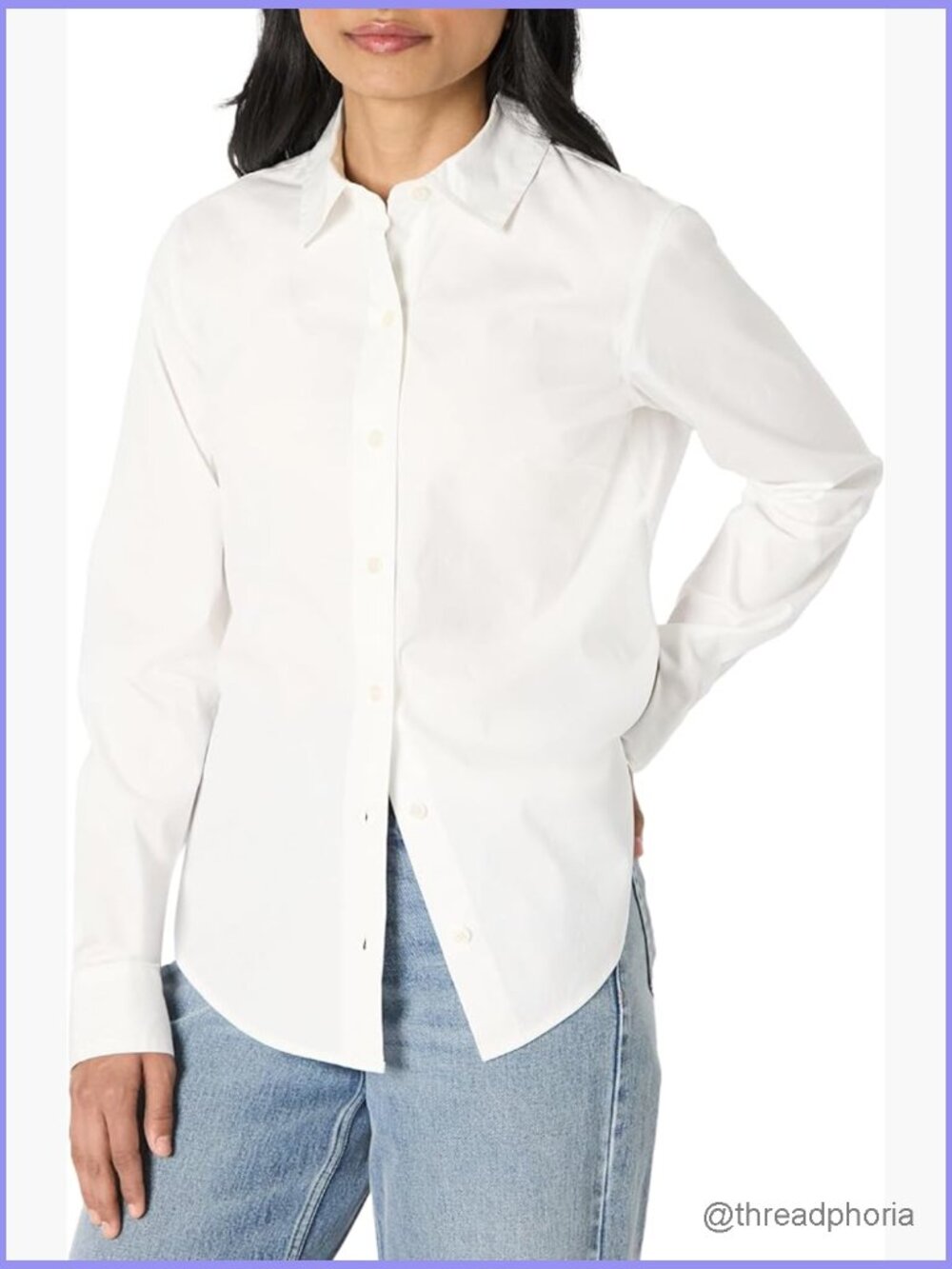 Women's Stretch Poplin Button-Down Dress Shirt